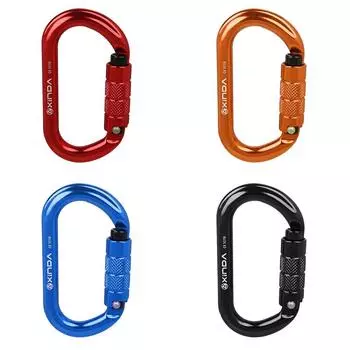 25KN O-образный безопасный автоматический карабин Masters Lock для скалолазания на открытом воздухе синий