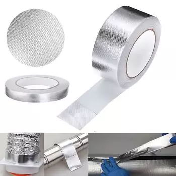25M*5cm бандажная лента армированная серебряная высокотемпературная выхлопная тепловая обмотка клейкая лента для коллектора приемной трубы теплозащитная лента 5cm