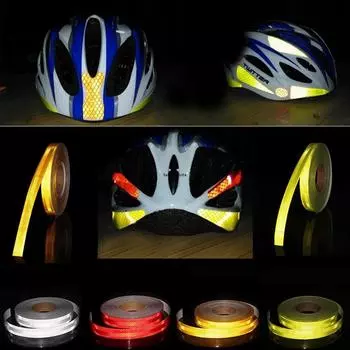 25mm*5m High Intensity Retro Reflective Tape Waterproof Red White Yellow Adhesive Outdoor Reflector Conspicuity Sticker For Bike белый