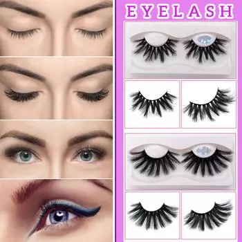 25MMFalse ресницы натуральные многослойные химические волокна накладные ресницы ресницы One Size чёрный