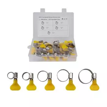 25Pcs 8MM-32MM Stainless Steel Hose Clamp Gas Fuel Water Pipe Clamps Fixed Clips