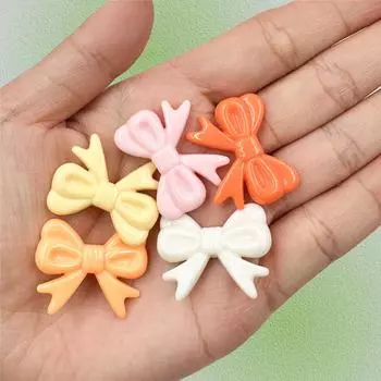 25 шт. акрил 22,5*29 мм, материал ручной работы, ювелирные аксессуары, желе, цветной галстук-бабочка, бусины с бантом, изготовление аксессуаров, материал, украшение для шпильки разноцветный