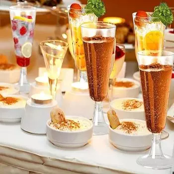 25pcs Champagne Cup Disposable Sparkling Champagne Bar Cups Food Grade Plastic Cup for Weddings Birthday Party Cocktail Event 25pcs