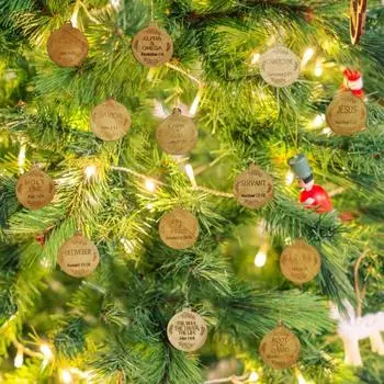 25Pcs Names of Jesus Hanging Sign Wooden Vintage Home Office Christmas