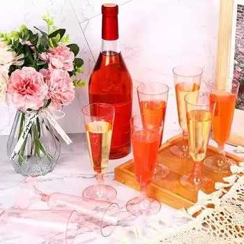 25pcs Plastic Disposable Champagne Cup Detachable Wine Glass Party Supplies Flutes Cup Cocktail Style A