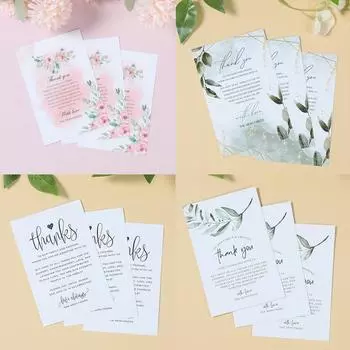 25pcs Thank You Cards With Flower Design For Small Business Exquisite Appreciation Card Gift Wedding Party Decoration Cards