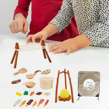 25 шт. Набор для кемпинга для малышей, ролевая игра с костром, приключенческая игрушка для барбекю