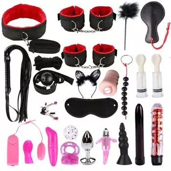 25шт кляп для рта с БДСМ прикладом унисекс вибратор секс-комплект игрушки