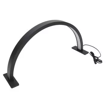 25W Desktop LED Light 3000K6500K Half Moon Shaped Eye Protection Eyelash Beauty Lamp Black US Plug