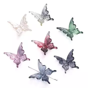 25x25 мм 20 шт./пакет акриловые прозрачные цветные бусины-бабочки DIY браслет ожерелье серьги ювелирные аксессуары 25x25mm 20pcs/bag