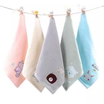 25x25 см мультяшное тисненое хлопковое марлевое полотенце для ванной комнаты для детей и лица мочалка для рук 25x25cm