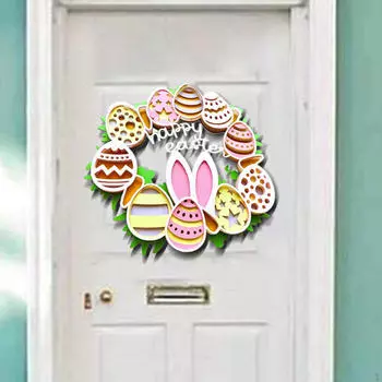 25x25 см пасхальные гирлянды аксессуары подвесные украшения декор праздничный кролик крашеные яйца для окна Colorful