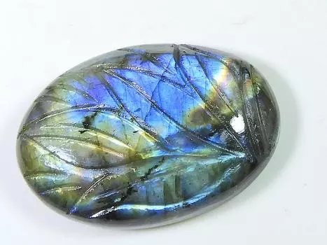 25X37MM натуральный лабрадорит резной овальный дизайнерский драгоценный камень россыпью 67 карат. СК-1372