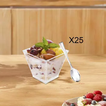 25x десертных чашек, сервировочных мисок, маленьких закусок для муссовых тортов, пудингов