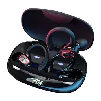 2600 мАч TWS Bluetooth-наушники с микрофонами Спортивные ушные крючки Светодиодный дисплей Беспроводные наушники Hi-Fi стерео наушники Водонепроницаемые гарнитуры