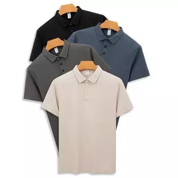 260 г хлопка поло с короткими рукавами мужская футболка длинная бархатная хлопковая рубашка поло без воротничка S