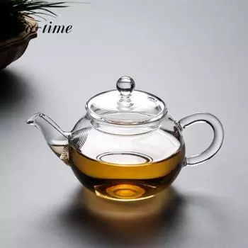 260 мл элегантный цветочный кофейный стеклянный чайник, китайские стеклянные чайники, термостойкие стеклянные чайники, чайник Gongfu с чайным фильтром B-15.6X9.3CM 260ML