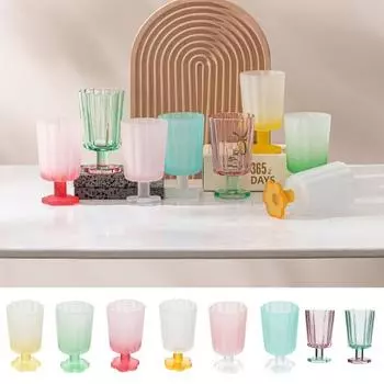 260 мл чашка для питья, прозрачная матовая, удобная ручка, стабильная многоразовая чашка для сока в форме лепестка, товары для дома