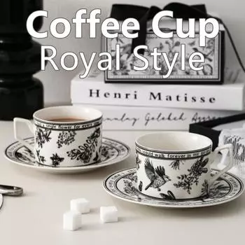 260 мл керамическая кофейная чашка и блюдце набор винтажный стиль послеобеденная чашка с ручкой для домашнего офиса кафе ресторана кружка для завтрака цветочный