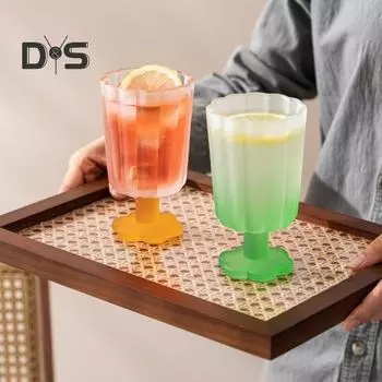 260 мл, легко очищаемая чашка для воды, прозрачная, полезная, в форме лепестка, стакан для напитков