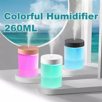 260 мл мини ультразвуковой увлажнитель воздуха светодиодная лампа USB диффузор эфирного масла очиститель автомобиля аромат анион туман с романтическим светом чёрный