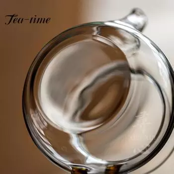 260 мл японский прозрачный стеклянный кувшин для чая с ручкой, утолщенная чашка, разделитель для кофе, чайник для приготовления чая, чайная церемония Chahai C 6.5x8cm 260ml