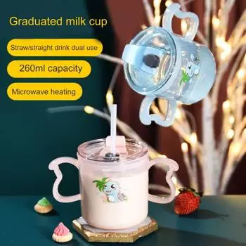 260 мл соломенная чашка пищевая большая емкость PP BPA бесплатно печатная детская кружка для воды для студентов 260ml розовый