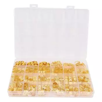 260 шт., дреды, кольца, заколки для волос, набор аксессуаров для волос из сплава для свадьбы, дня рождения