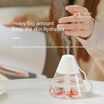 260ml Ultrasonic Volcano Humidifier Bedroom Desktop Replenishment Instrument Car Air Humidifiers белый