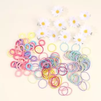 260Pcs Nylon Elastic Hair Band Hair Clip Set For Kid Colorful Small Rubber Band Hairpin Baby Girl Princess Hair Rope Accessories