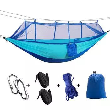 260x140 см легкий уличный противомоскитный гамак с защитой от опрокидывания для кемпинга SwingBlue