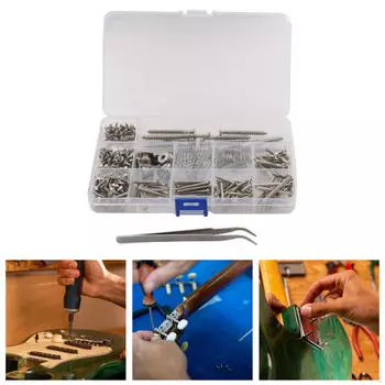 262шт комплект винтов для электрогитары монтажные винты DIY оборудование для тюнера серебряный