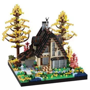 2635PC Forest Wooden House Building Blocks Cabin Model Bricks City Street View Kids Toys Educational Girls Boys Birthday Gift with box