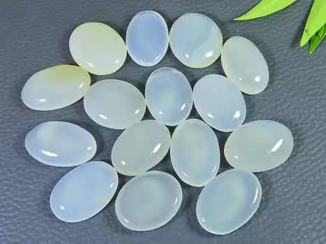 263Cts. Натуральный молочный оникс овальный кабошон россыпью драгоценный камень 15 шт. лот 20-23 мм RQ-2628
