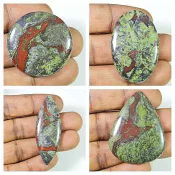 264Cts. Натуральный драконий яшма овальный кабошон драгоценный камень россыпью 4 шт. лот 35-55 мм RQ-1349