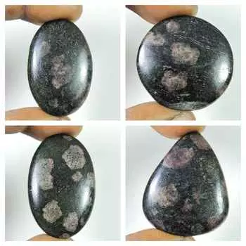 265Cts. Натуральный рубин осенний микс кабошон драгоценный камень россыпью 4 шт. лот 32-37 мм RQ-1358