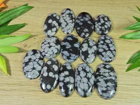 265Cts. Натуральный снежинка обсидиан овальный кабошон россыпью драгоценный камень 13 шт лот RQ-2903