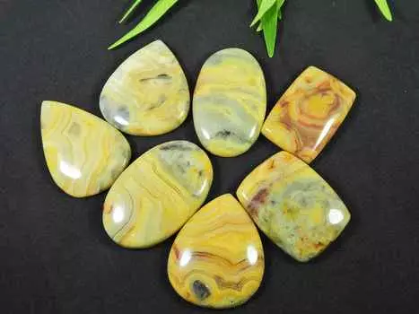 268Cts. Австралийский агат Crazy Lace Agate Oval Cabochon Jewel Stone 7 шт. Лот 32-36 мм RQ-2955