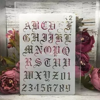26*17 см буквы алфавита DIY ремесло многослойные трафареты живопись Скрапбукинг штамповка тиснение декоративный шаблон