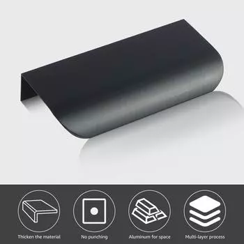 26/20 шт. ручки для ящиков, ручки для мебели из авиационного алюминия, скрытые ручки для шкафа, не перфорированные, 80 мм/150 мм