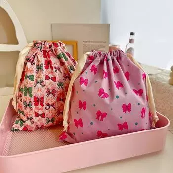 26*28 см, многоцветный, милый, большой емкости, портативный, веревочный, дорожный, бант, многофункциональный, моющийся, аксессуары