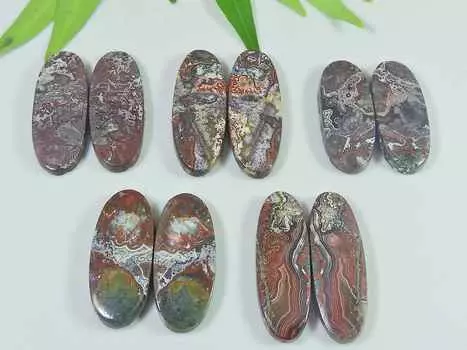 26-30 мм натуральный сумасшедший кружевной агат овальная пара драгоценных камней россыпью 5 пар лот RQ-2364