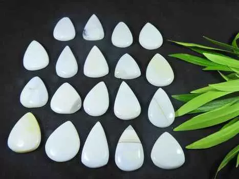 26-31MM натуральный белый опал грушевидной формы кабошон драгоценный камень россыпью 19 шт. лот 377 карат. РQ-2127