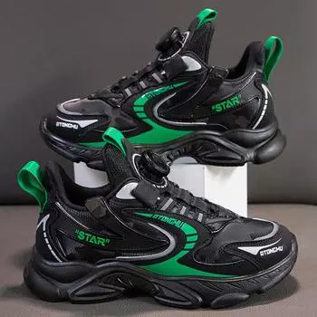 26-41 Большая детская удобная и дышащая модная спортивная и повседневная обувь Студенческая обувь Детская обувь Обувь для папы 26 чёрный
