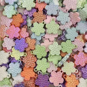 26,4*30,5 мм Изготовление ювелирных изделий, 10 шт., креативные аксессуары «сделай сам», акриловые подвески в форме сердца и цветов, материал для ожерелья, брелок, бусины-лепестки ручной работы розовый