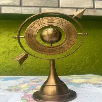 26,67 см латунный армиллярный шар в стиле астролябии, навигационный декор, образовательное украшение для стола, морской выпускной, подарок на день рождения