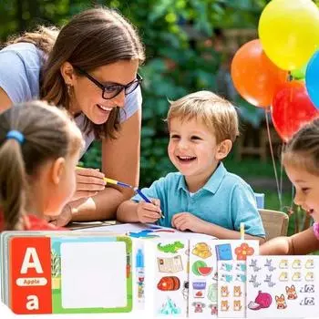 26 алфавитов, книга для рисования водой с ручкой, водные раскраски, игрушки, детские наклейки, книга, подарки на день рождения 1set