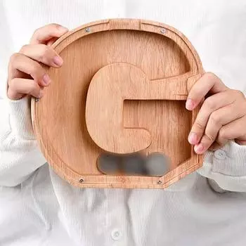 26 алфавит копилка монета деньги копилка деревянная буква копилка настольное украшение домашний декор поделки для детей