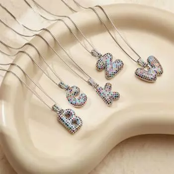 26 английских букв инициала ожерелье для женщин коробка цепи посеребренный позолоченный AZ кулон ожерелье ювелирные изделия подарок A