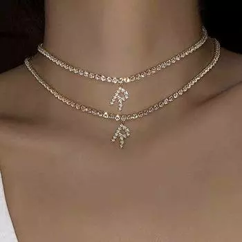 26 английских букв, ожерелье со стразами для женщин, женская модная цепочка на ключицу GZW A